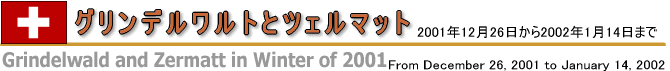 ツェルマットとグリンデルワルトでスキー(2001年冬)