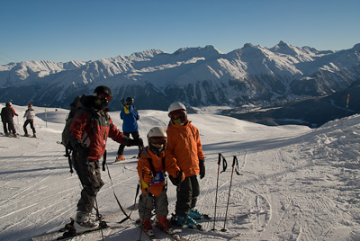 写真:コルヴィリアでスキー